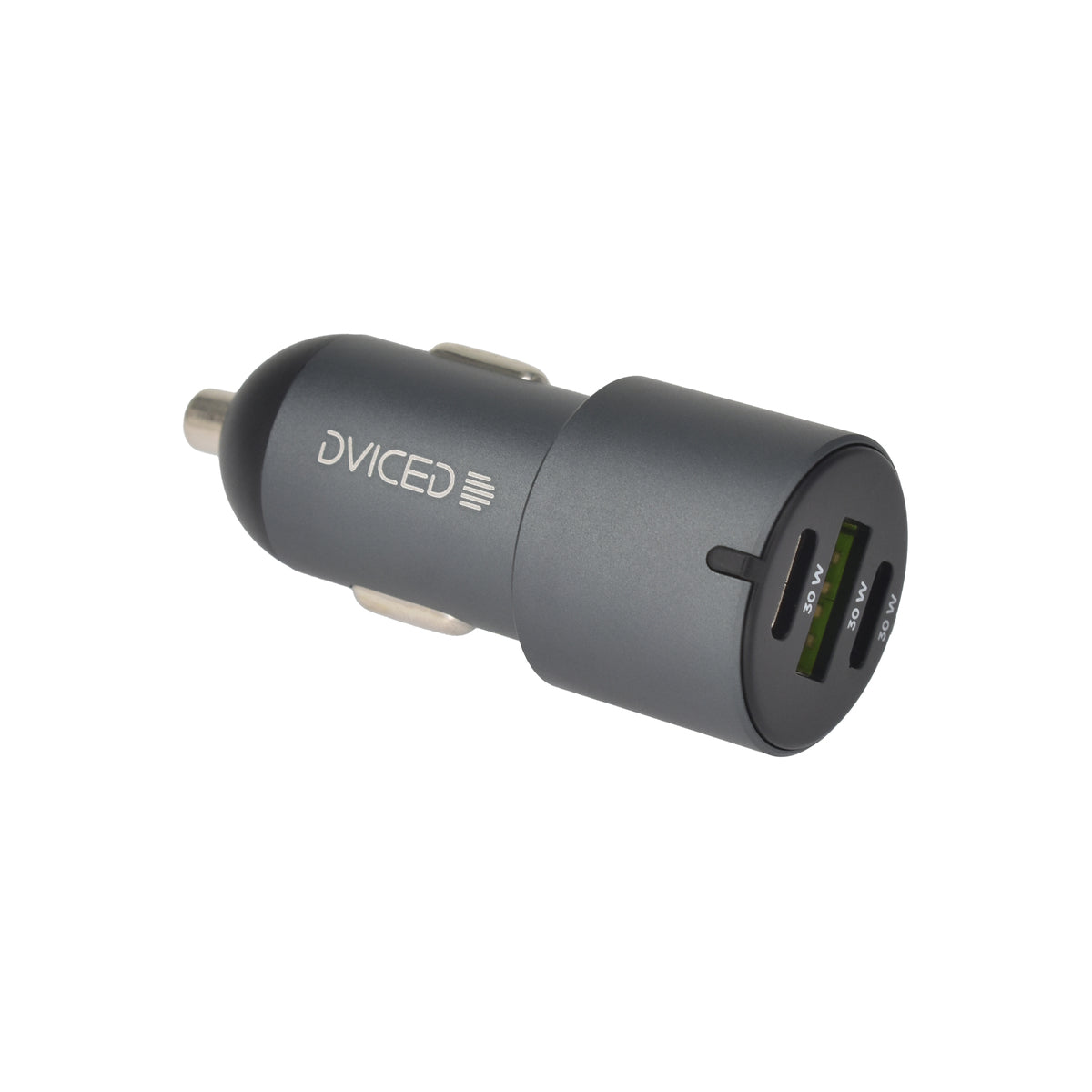 Dviced Car charger 60W 1 USB-A, 2 USB-C - Gray