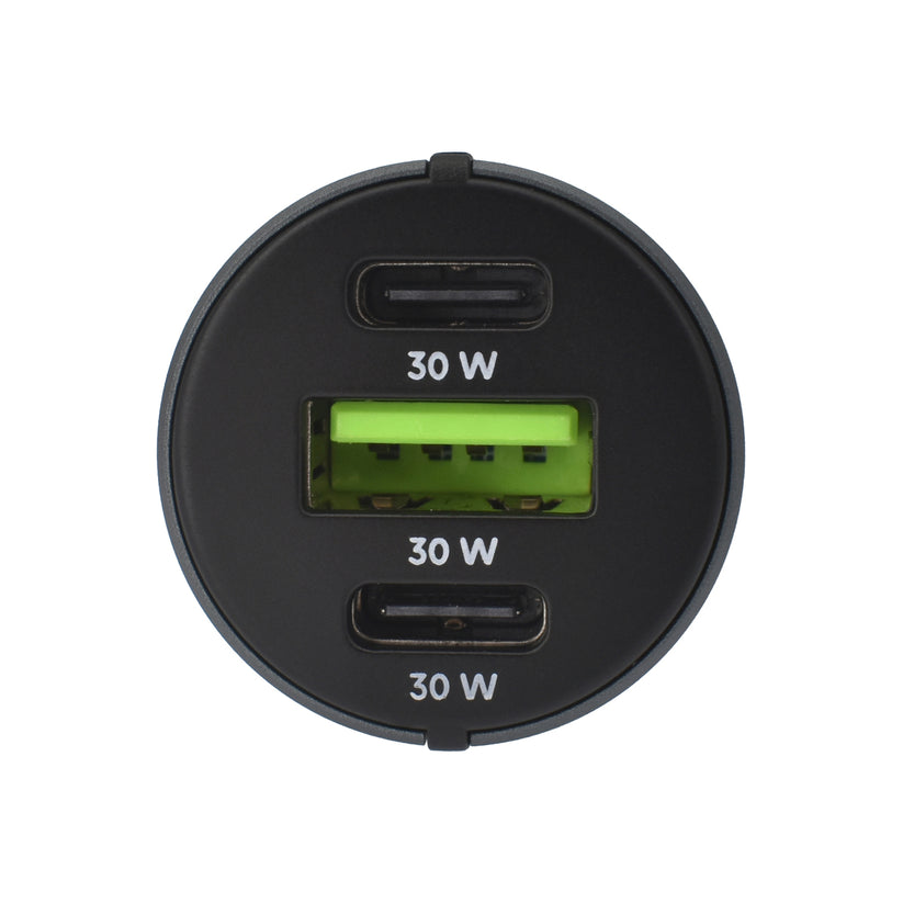 Dviced Car charger 60W 1 USB-A, 2 USB-C - Gray