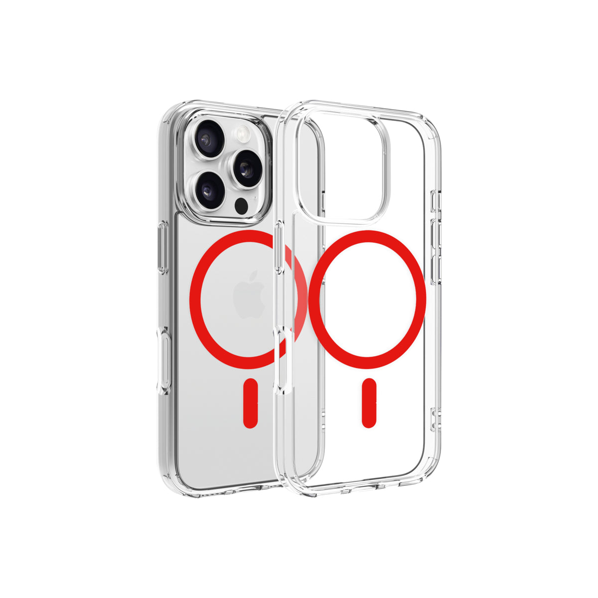 Dviced Magsafe iPhone 16 Pro clear case - Red