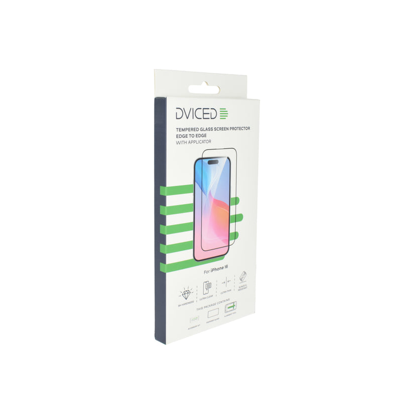 Dviced Tempered glass screen protector edge to edge for iPhone 16 with applicator