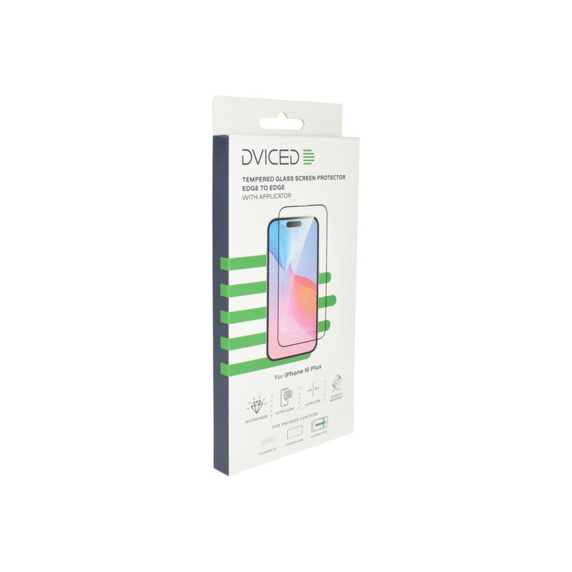Dviced Tempered glass screen protector edge to edge for iPhone 16 Plus with applicator
