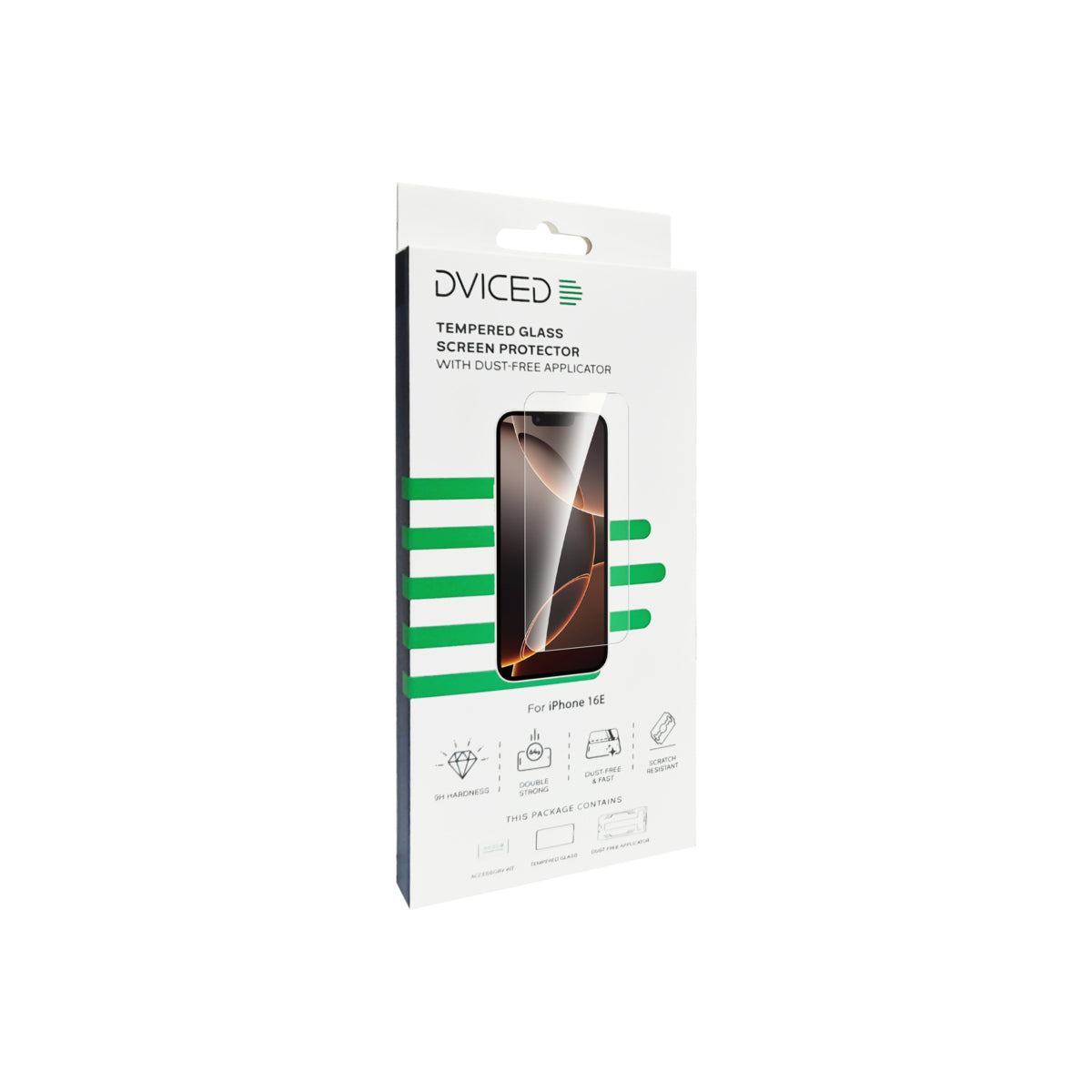 Dviced Tempered glass screen protector for iPhone 16e with dust-free applicator