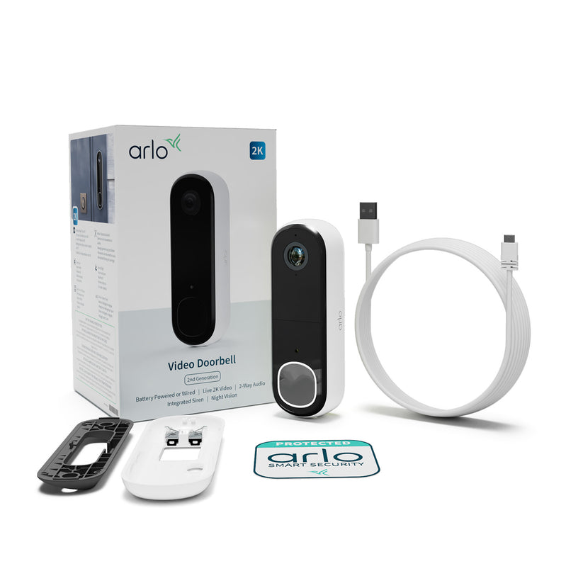 Arlo Essential (Gen.2) Video Doorbell 2K Security wireless - 1 Doorbell - White
