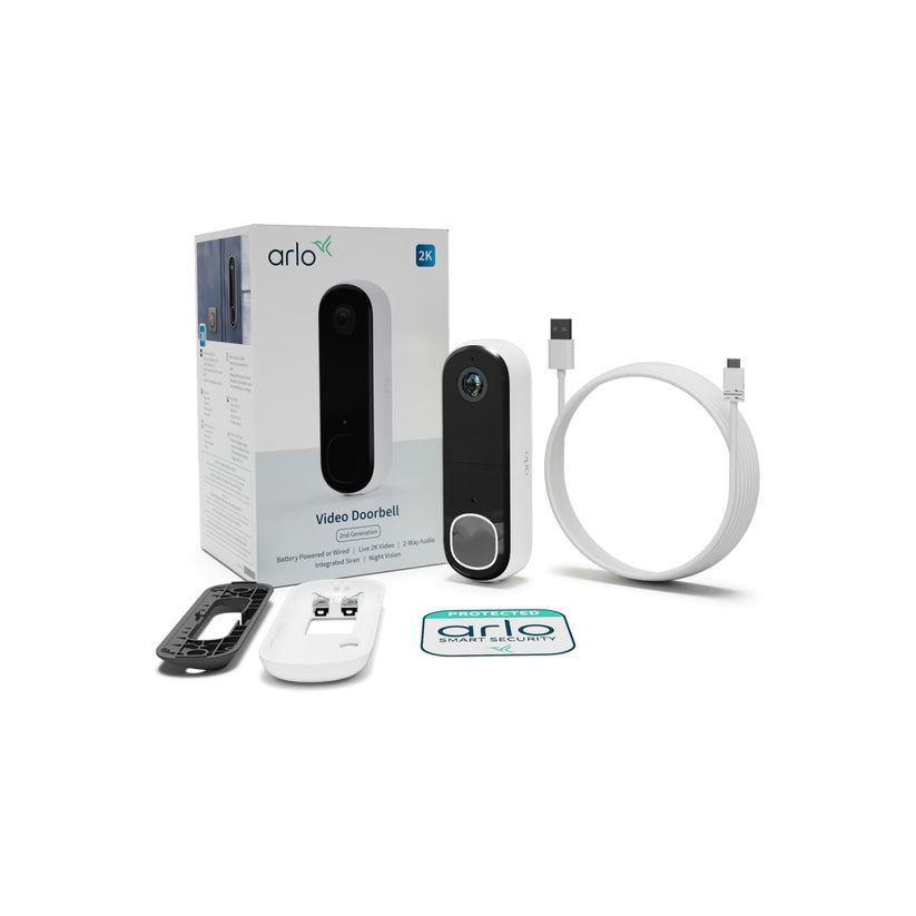 Arlo Essential (Gen.2) Video Doorbell 2K Security wireless - 1 Doorbell - White