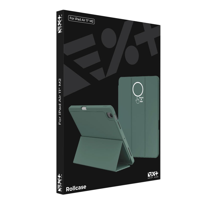 Husa de protectie Next One Rollcase pentru iPad Air 11" M2, cu suport pentru stilou, Verde