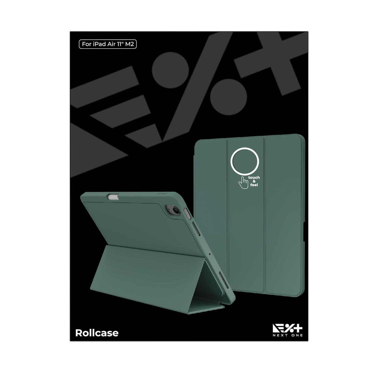 Husa de protectie Next One Rollcase pentru iPad Air 11" M2, cu suport pentru stilou, Verde