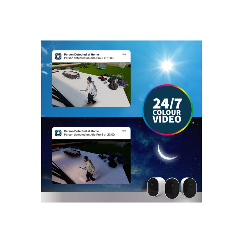 Arlo Pro 5 Outdoor Security Camera - 2 Camera Kit - White
