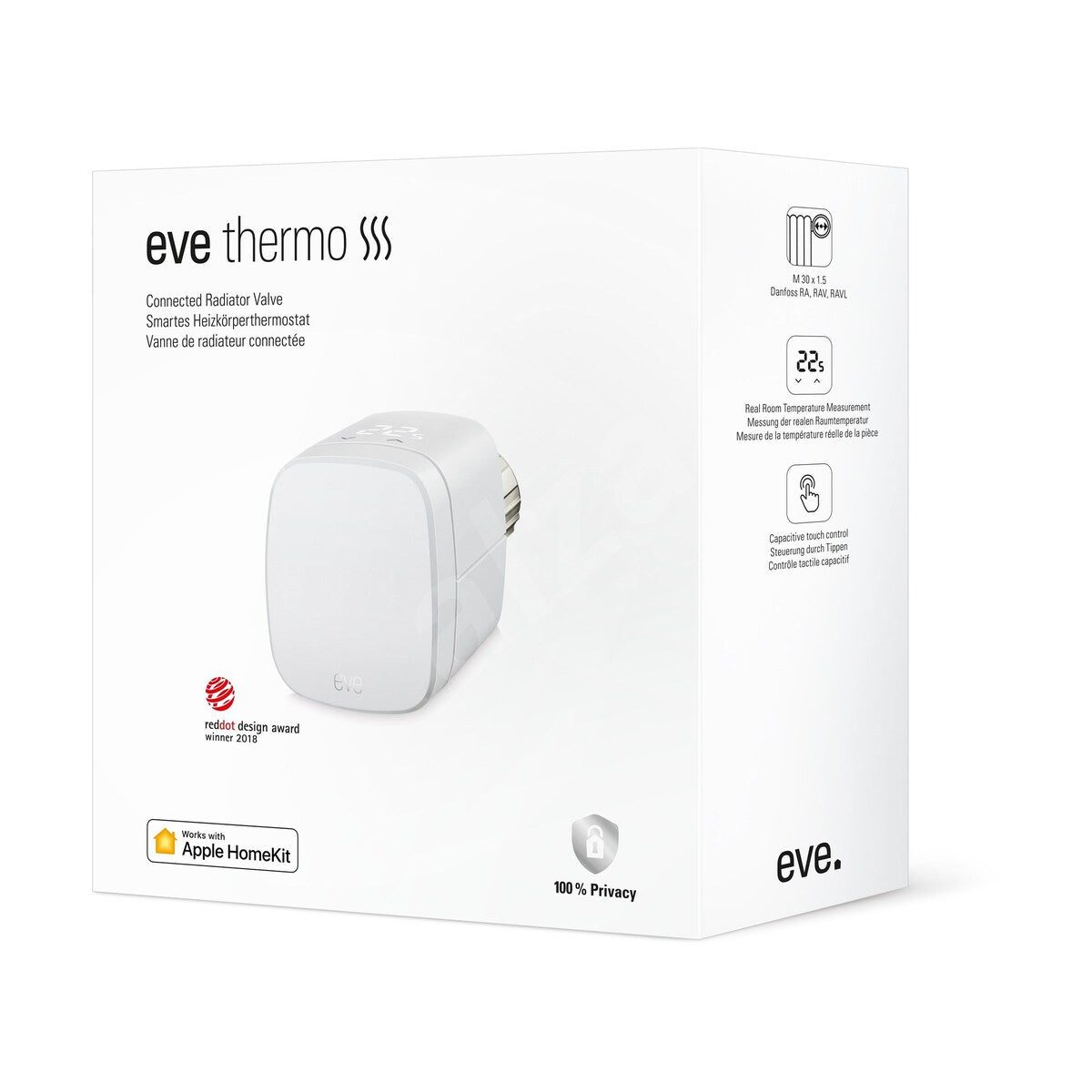 EVE THERMO Smart Radiator Valve, Apple HomeKit (Chipset 2020)