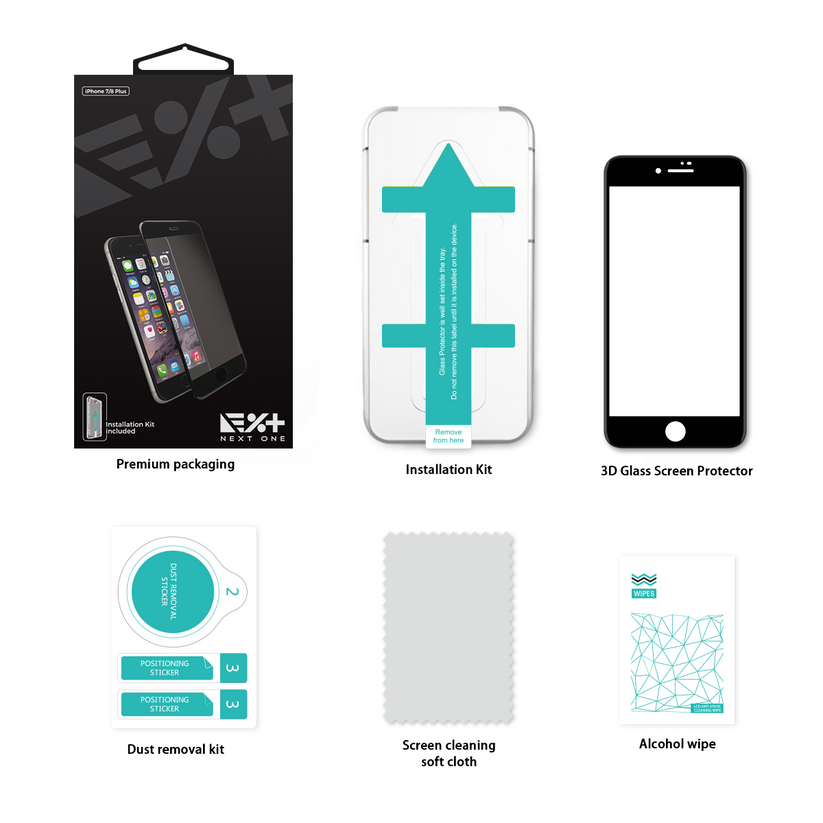 Next One 3D Black Glass for iPhone 7/8 Plus