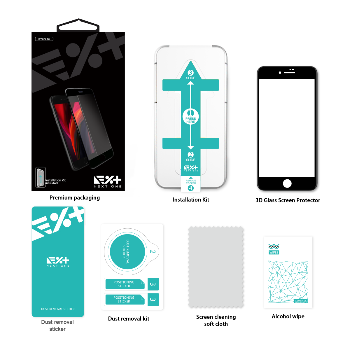 Next One 3D заштитно стакло за iPhone SE / 8 / 7