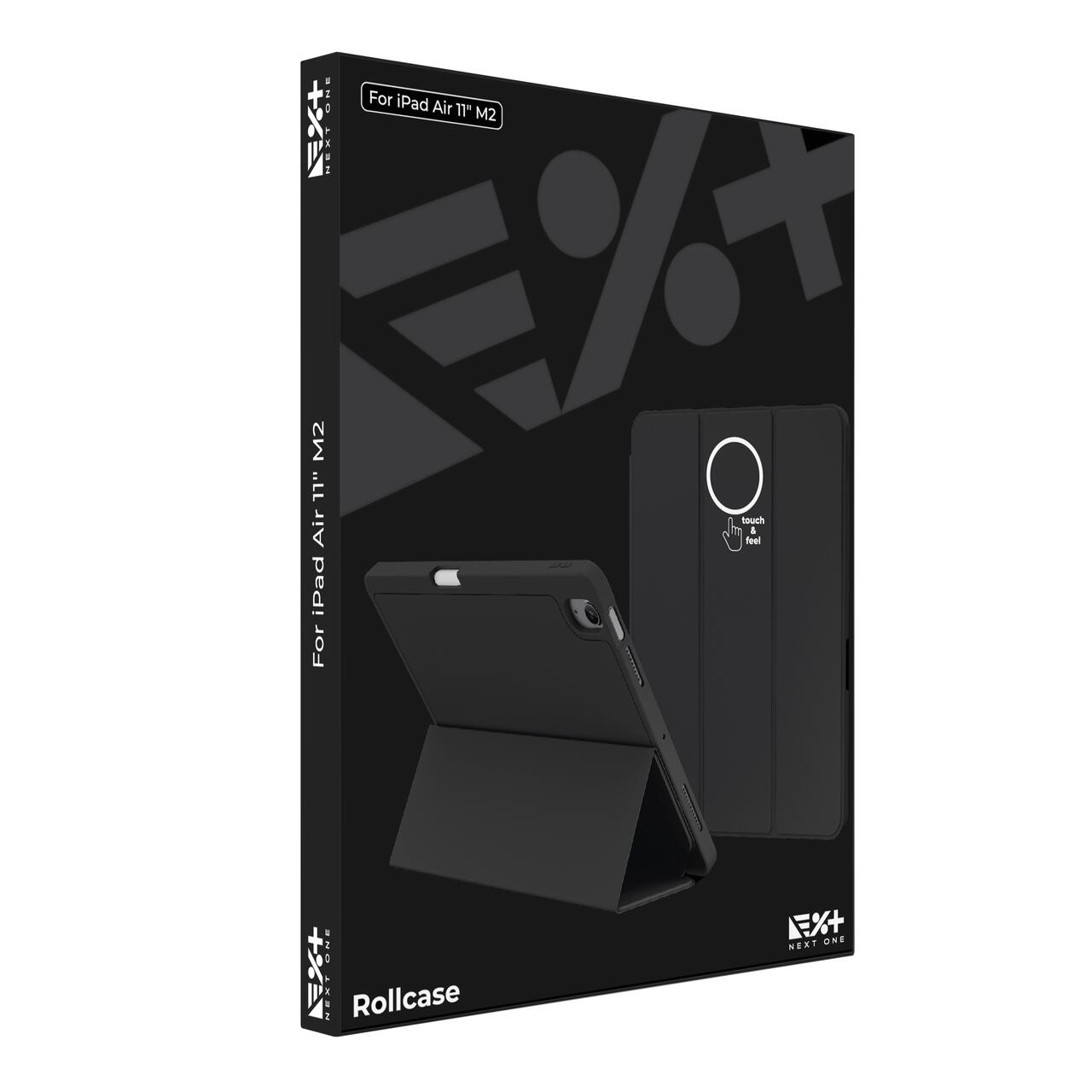 Husa de protectie Next One Rollcase pentru iPad Air 11" M2, cu suport pentru stilou, Negru