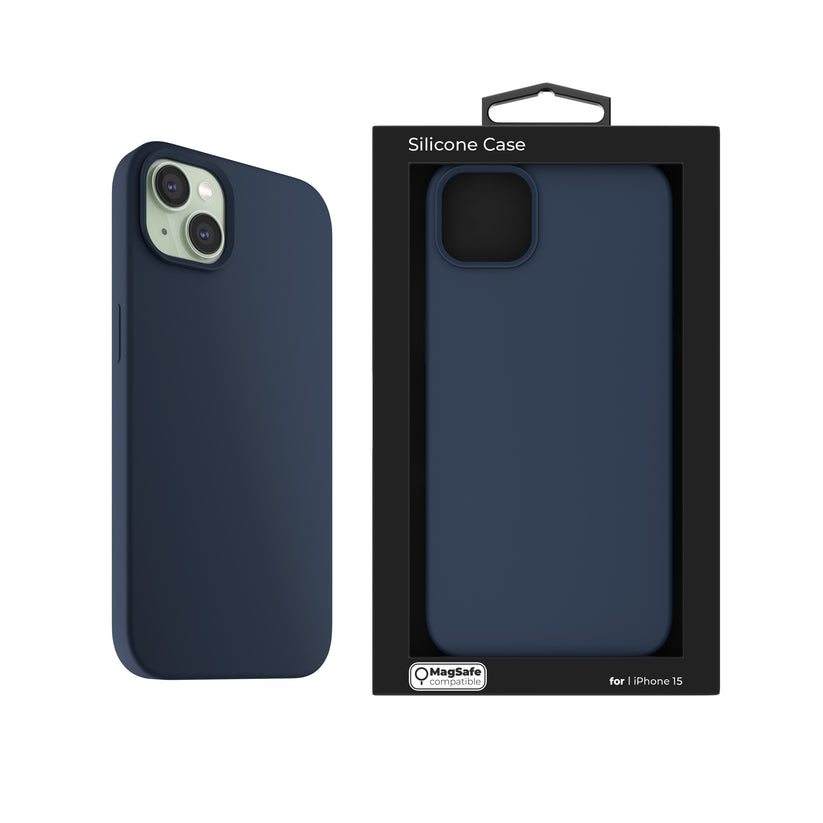 NEXT ONE silicone case MagSafe compatible for iPhone 15 | Royal Blue