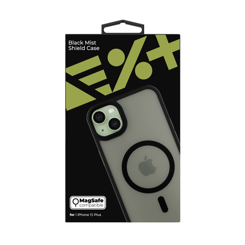 NEXT ONE mist shield case MagSafe compatible for iPhone 15 Plus | Black