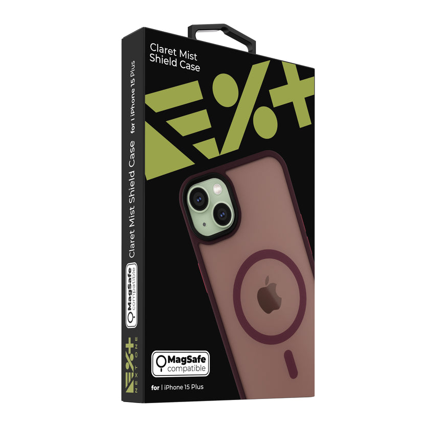 NEXT ONE mist shield case MagSafe compatible for iPhone 15 Plus | Claret
