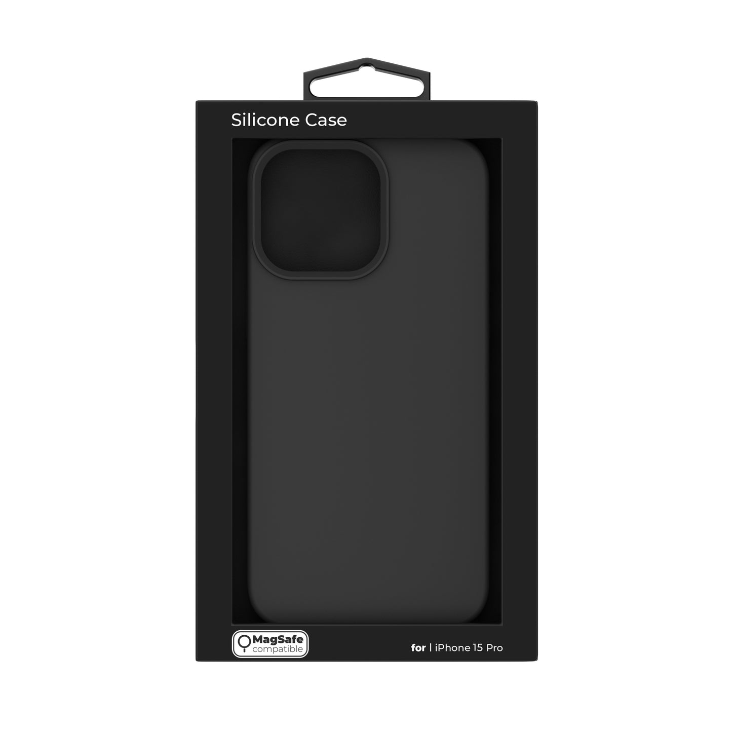 NEXT ONE silicone case MagSafe compatible for iPhone 15 Pro | Black