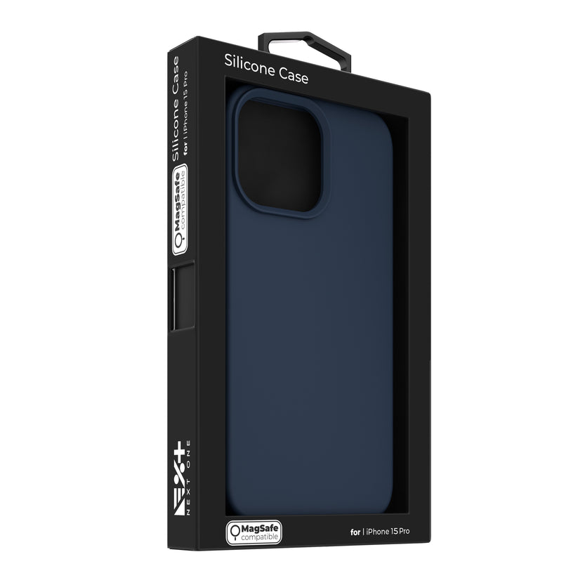 NEXT ONE silicone case MagSafe compatible for iPhone 15 Pro | Royal Blue