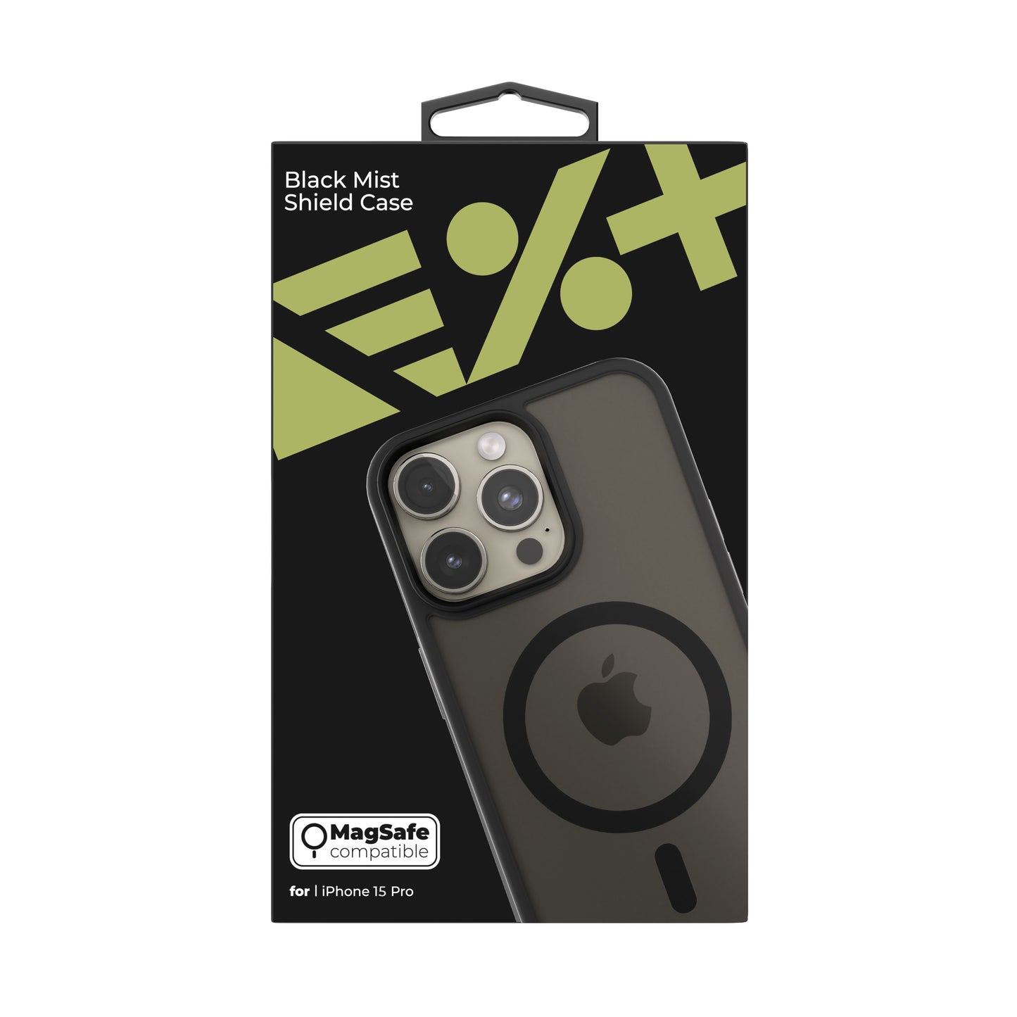 NEXT ONE mist shield case MagSafe compatible for iPhone 15 Pro | Black