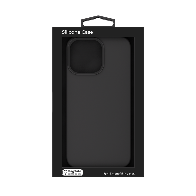 NEXT ONE silicone case MagSafe compatible for iPhone 15 Pro Max | Black