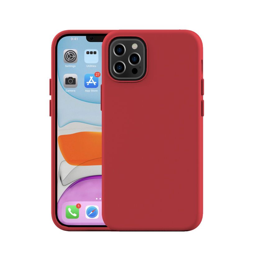 NEXT ONE силиконска маска за iPhone 12 | 12 PRO - црвена
