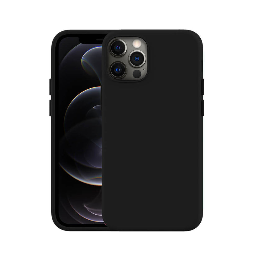 NEXT ONE силиконска маска за iPhone 12 | 12 PRO - црна