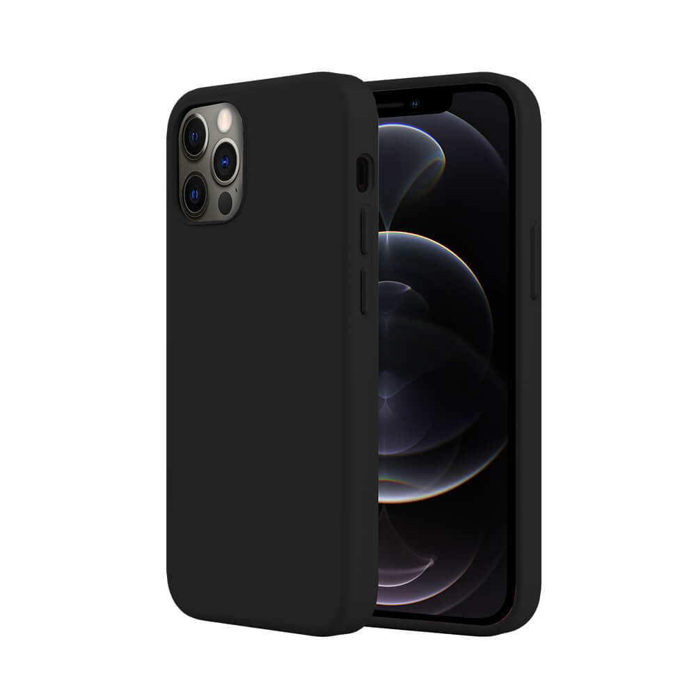 NEXT ONE силиконска маска за iPhone 12 | 12 PRO - црна