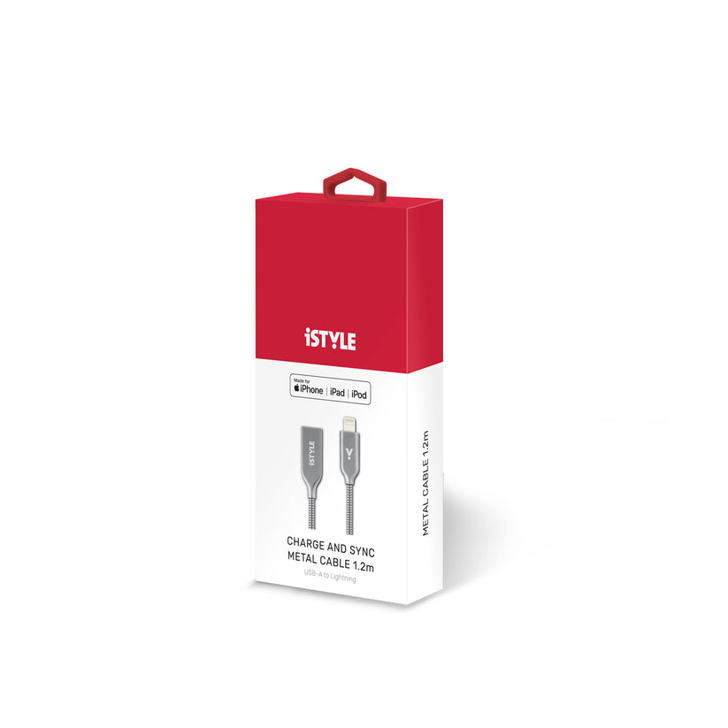 iSTYLE Lightning Metal Cable 1,2m - silver 2019