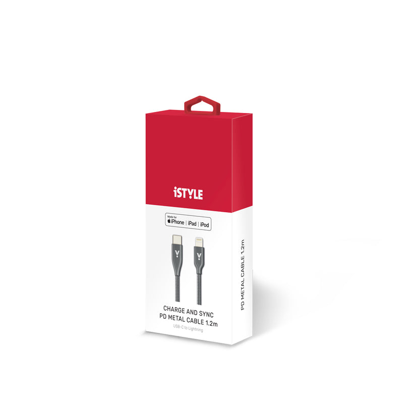 "iStyle USB-C to Lightning Metal Cable 1,2m - space gray"