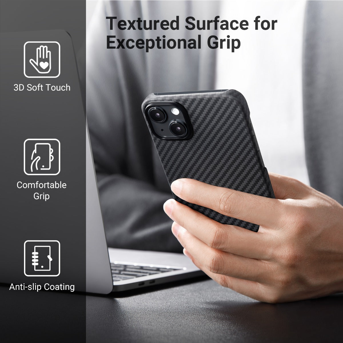 Pitaka MagEZ 3 1500D case, black/grey- iPhone 14 Plus