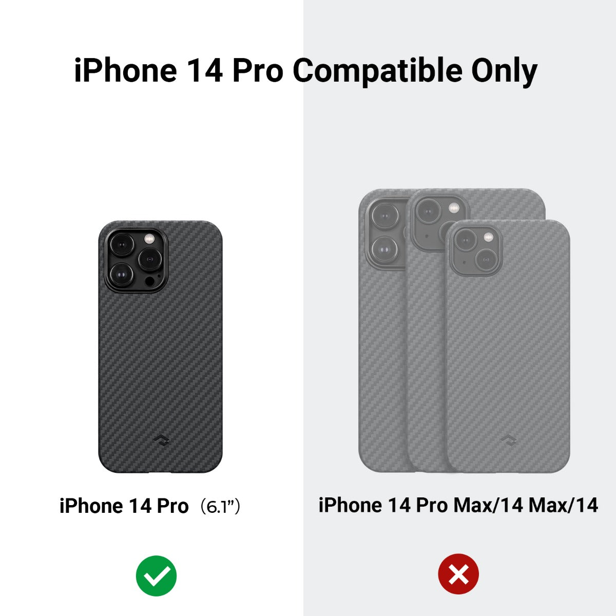Pitaka MagEZ 3 1500D case, black/grey - iPh 14 Pro