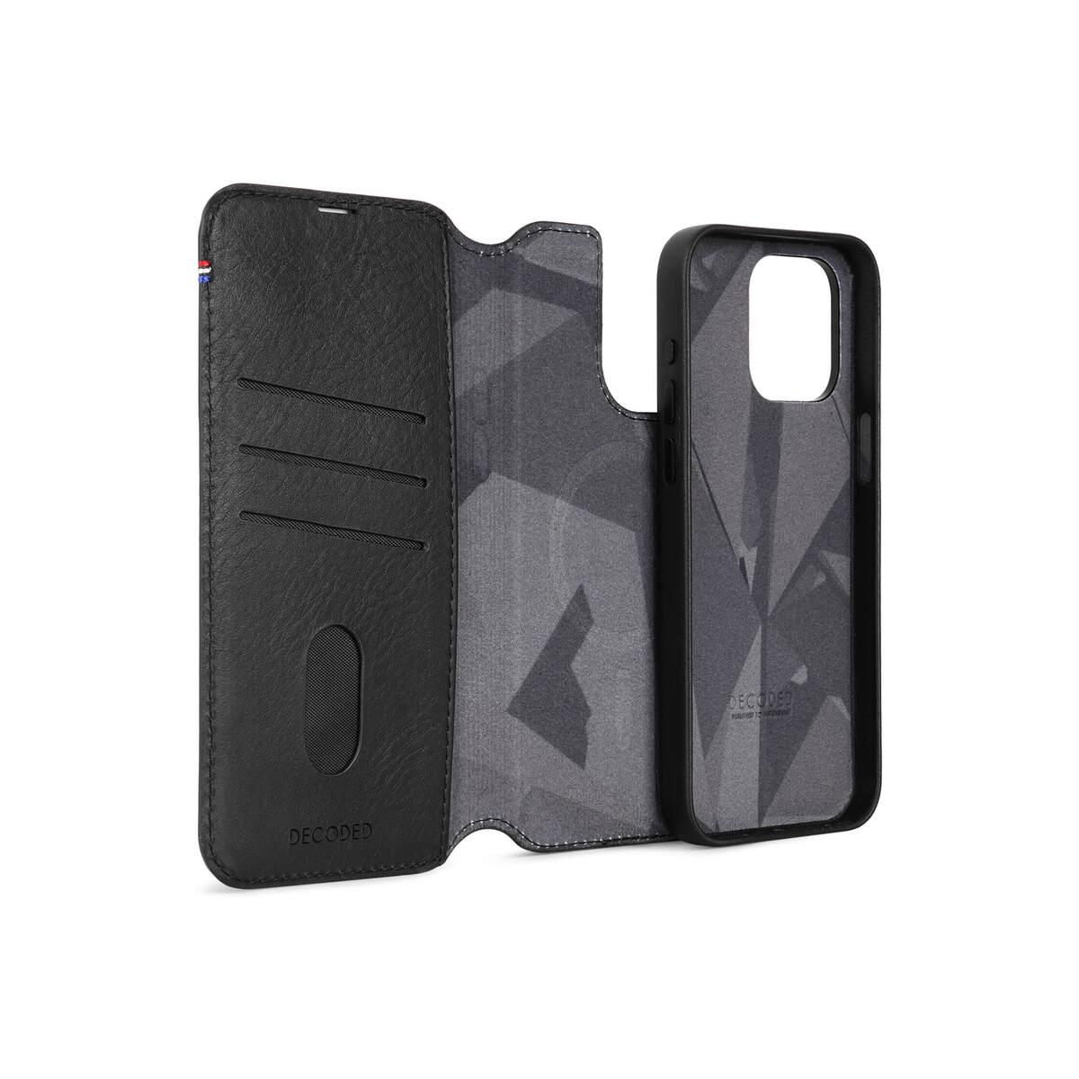 Decoded Leather Detachable Wallet, black - Phone 15 Pro Max
