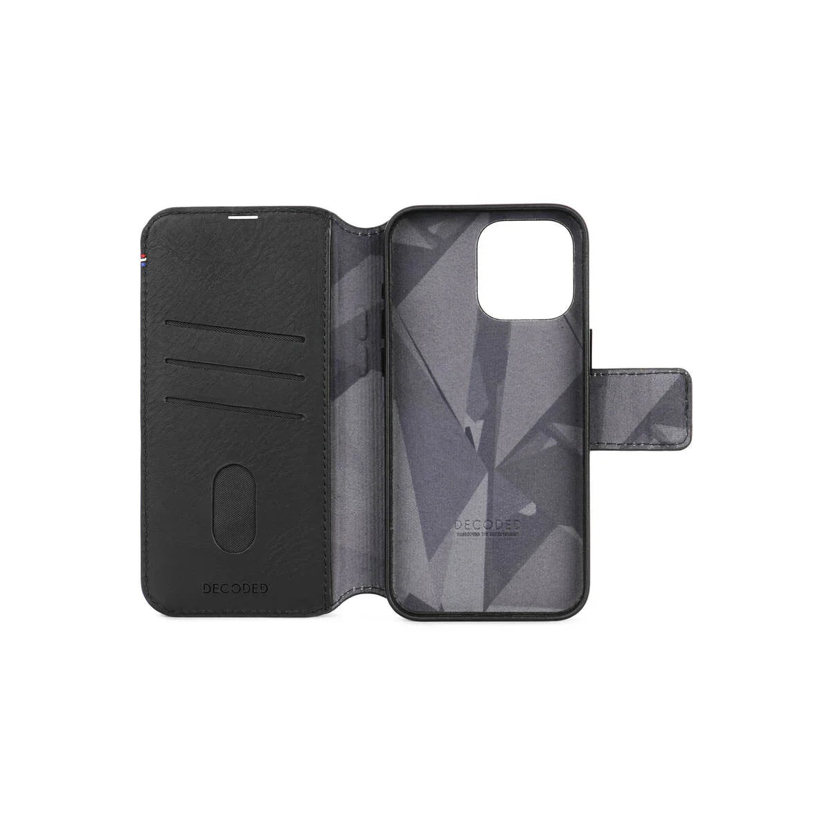Decoded Leather Detachable Wallet, black - Phone 15 Pro Max