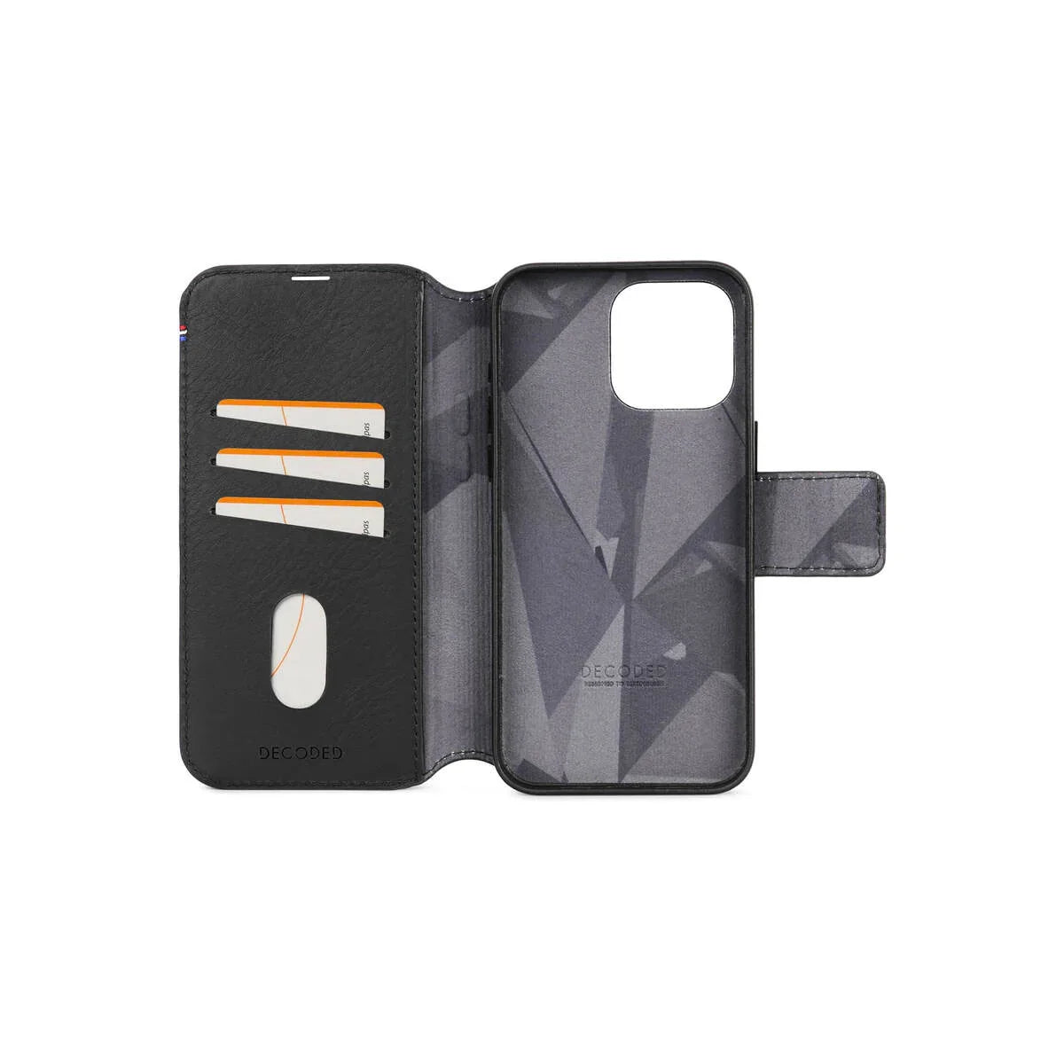 Decoded Leather Detachable Wallet, black - Phone 15 Pro Max