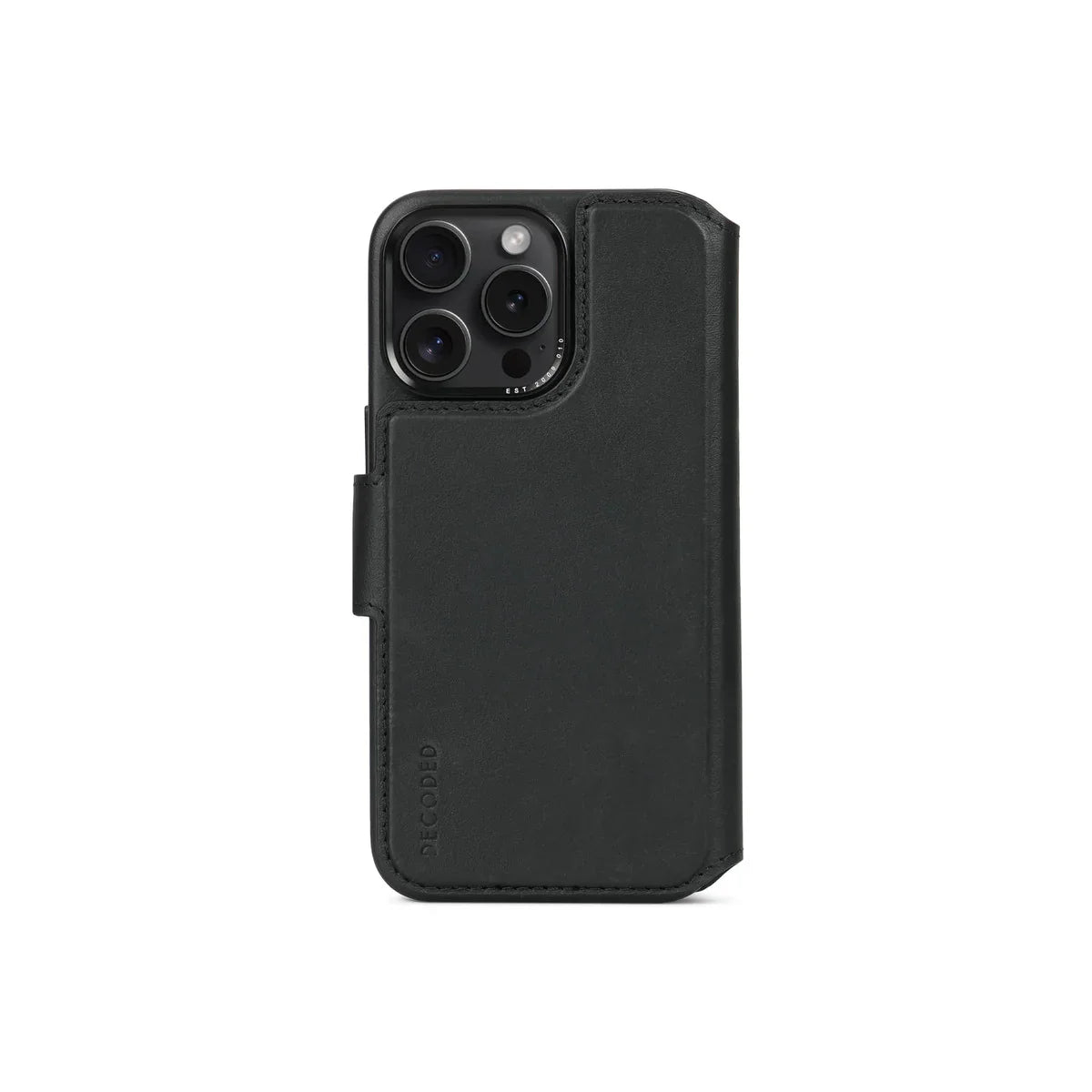 Decoded Leather Detachable Wallet, black - Phone 15 Pro Max