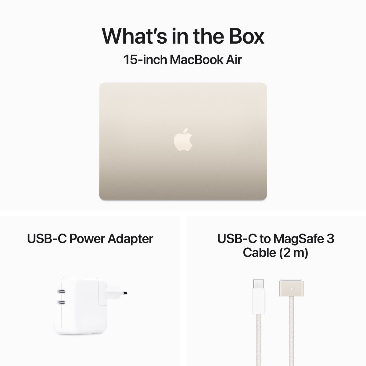 MacBook Air 15" с M3 чип | 16GB меморија | 512GB SSD - Starlight | Хрватска тастатура