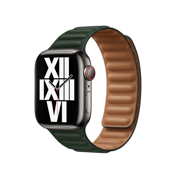 Apple Watch 41mm Leather Link Sequoia Green (S/M)