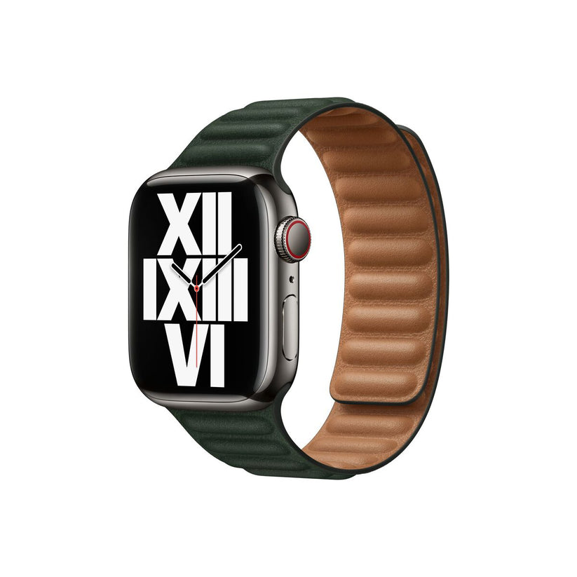 Apple Watch 41mm Leather Link Sequoia Green (S/M)