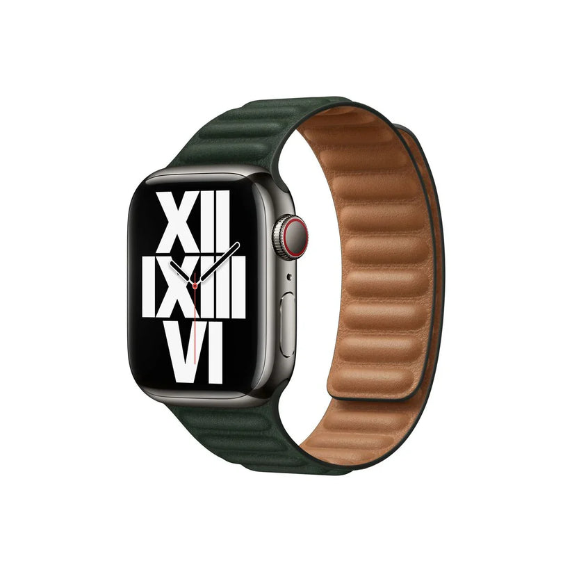 Apple Watch 41mm Leather Link Sequoia Green (M/L)