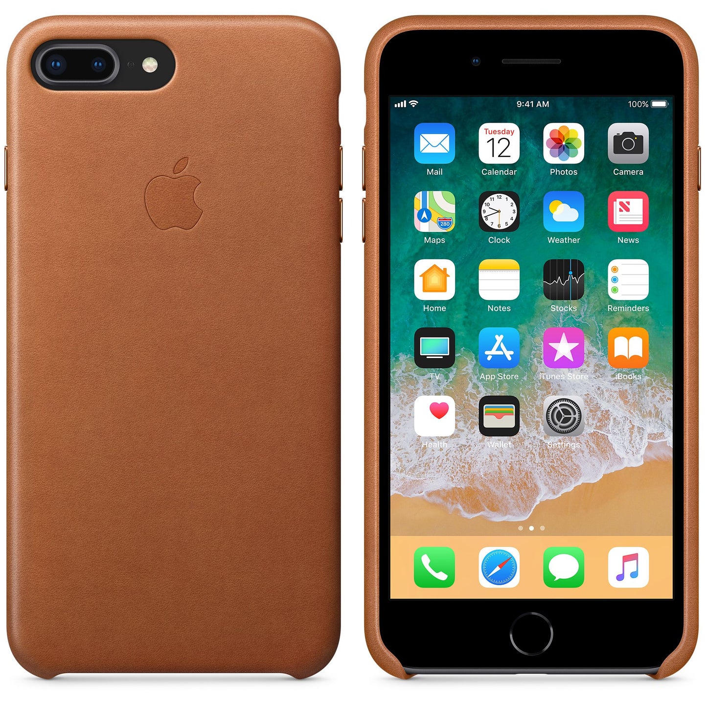 iPhone 8 Plus / 7 Plus Leather Case - Saddle Brown