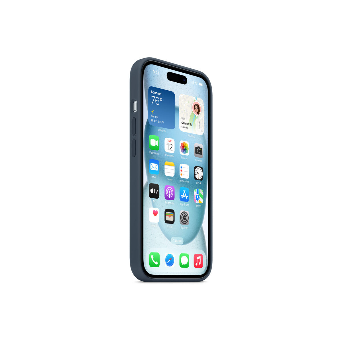iPhone 15 Silicone Case with MagSafe - Storm Blue