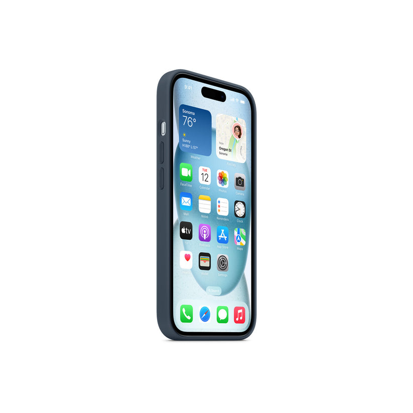 iPhone 15 Silicone Case with MagSafe - Storm Blue
