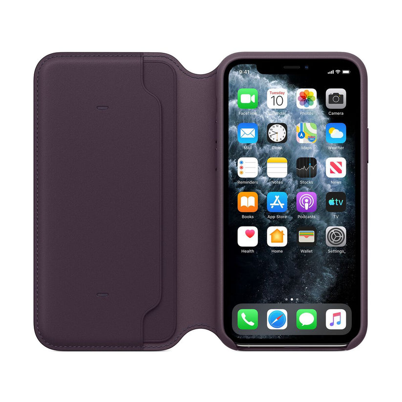 Apple iPhone 11 Pro Leather Folio - Aubergine