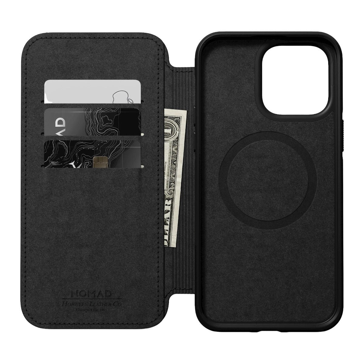 Nomad Leather MS Folio, black - iPhone 14 Pro Max