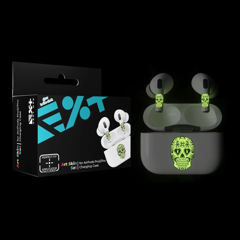 Skin NEXT ONE pentru AirPods Pro - Craniu fosforescent - iSTYLE MK