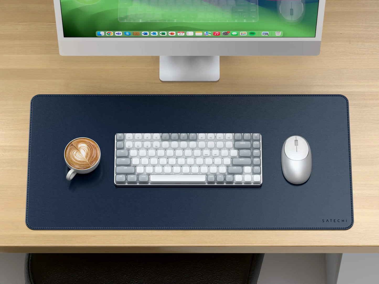 Satechi Vegan-Leather Premium Desk Mat - Blue