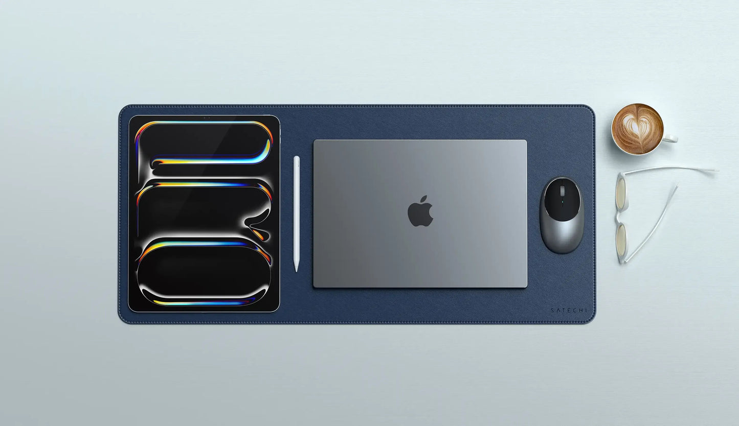 Satechi Vegan-Leather Premium Desk Mat - Blue