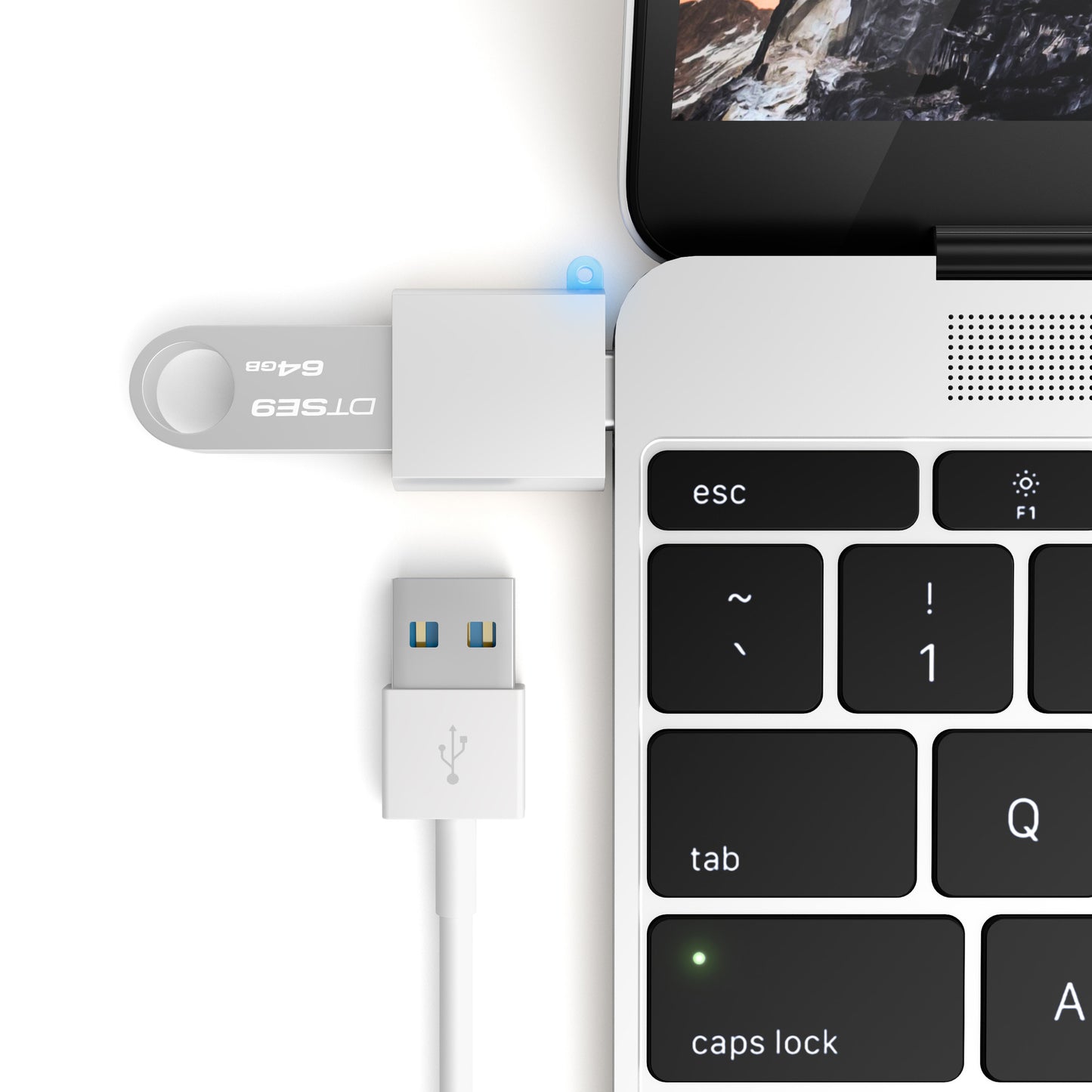 SATECHI Type C-Type A USB Adapter/Silver