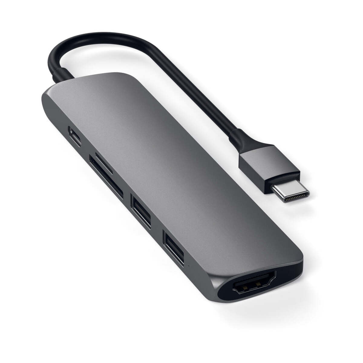 Satechi TYPE-C Slim Multimedia Adapter V2 - Space gray