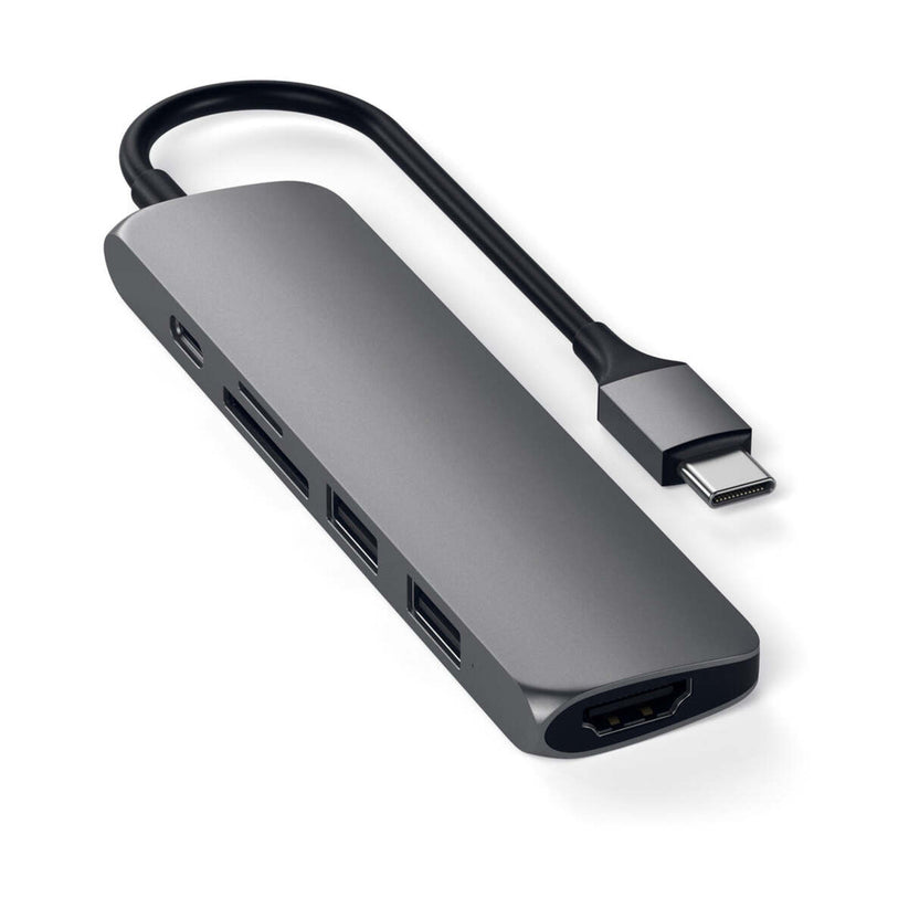 Satechi TYPE-C Slim Multimedia Adapter V2 - Space gray