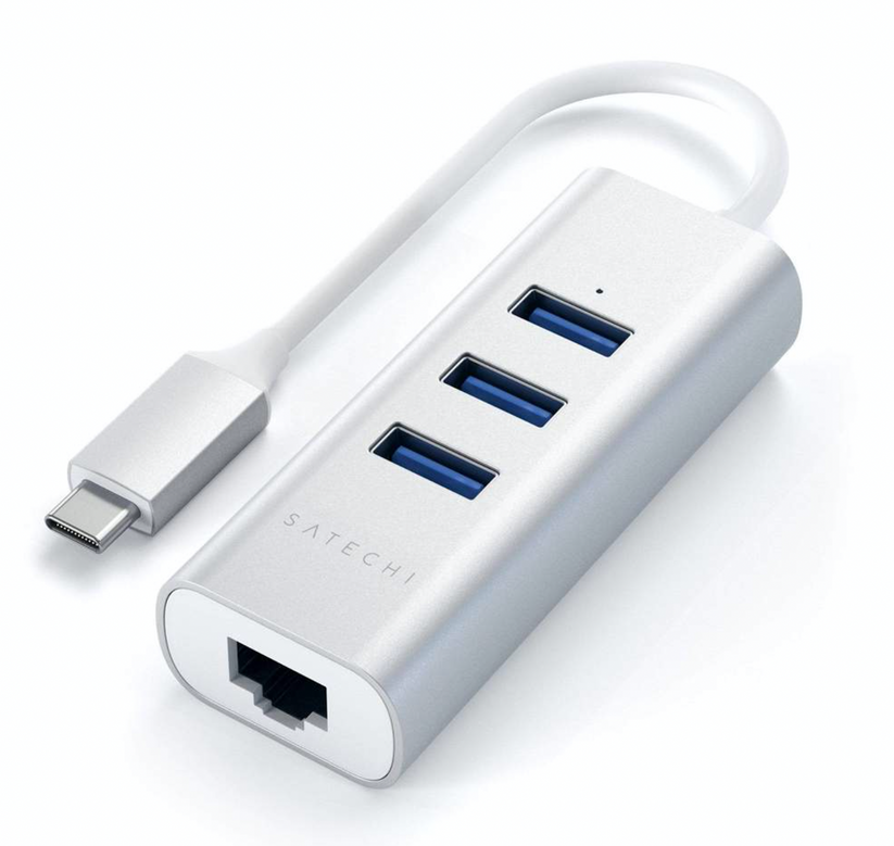 Satechi TYPE-C 2-in-1 3 Port USB 30 Hub & Ethernet - Silver