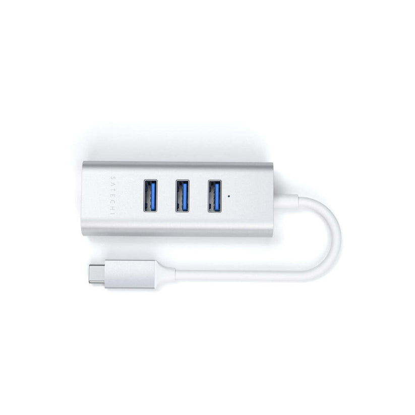Satechi TYPE-C 2-in-1 3 Port USB 30 Hub & Ethernet - Silver